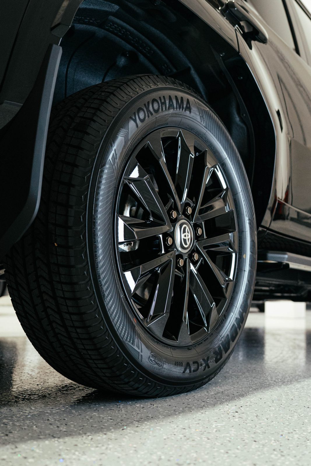 Black alloy wheel and Yokohama tyre